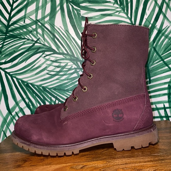 Timberland Jayne Burgundy Suede Primaloft Boots Women’s 8.5 - Picture 4 of 13